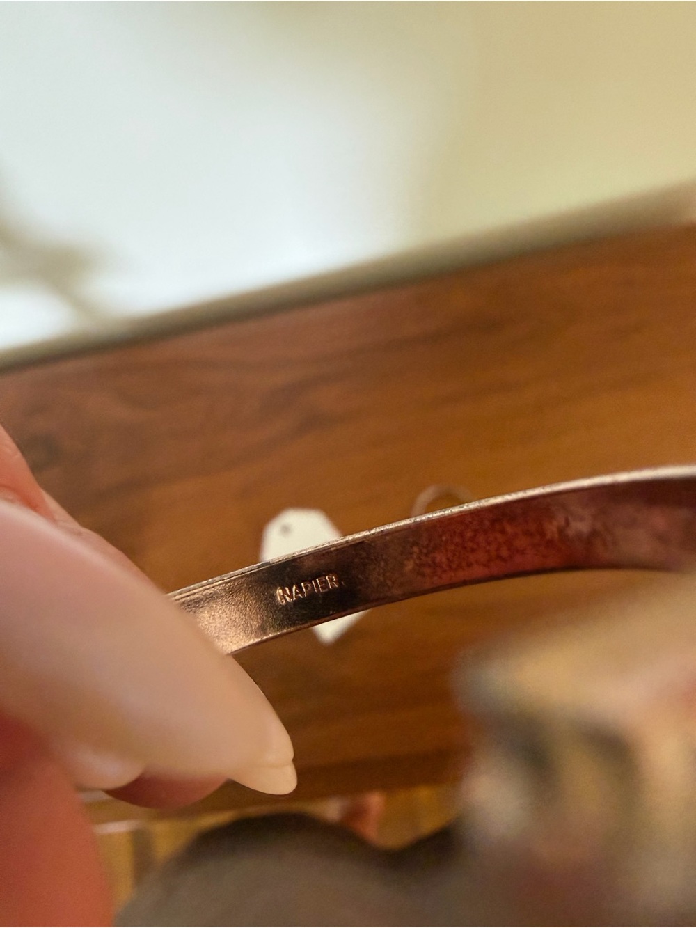 Vintage Napier Silver Hoop Earrings - Picture 3 of 3